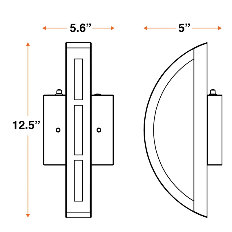 SYLVANIA Wall Mount Round LED Light Sconce 12.5W, 5 CCT (2700/3000/3500/4000/5000K), 80 CRI, 450 Lms, Black with Sensor - 2 Pack (63472)