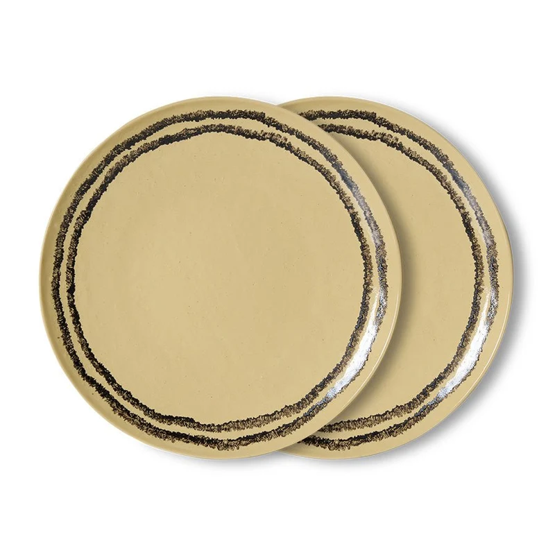 70's ceramics: dinner plate, vanilla (set of 2)