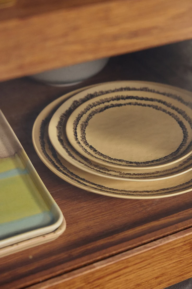 70's ceramics: dinner plate, vanilla (set of 2)