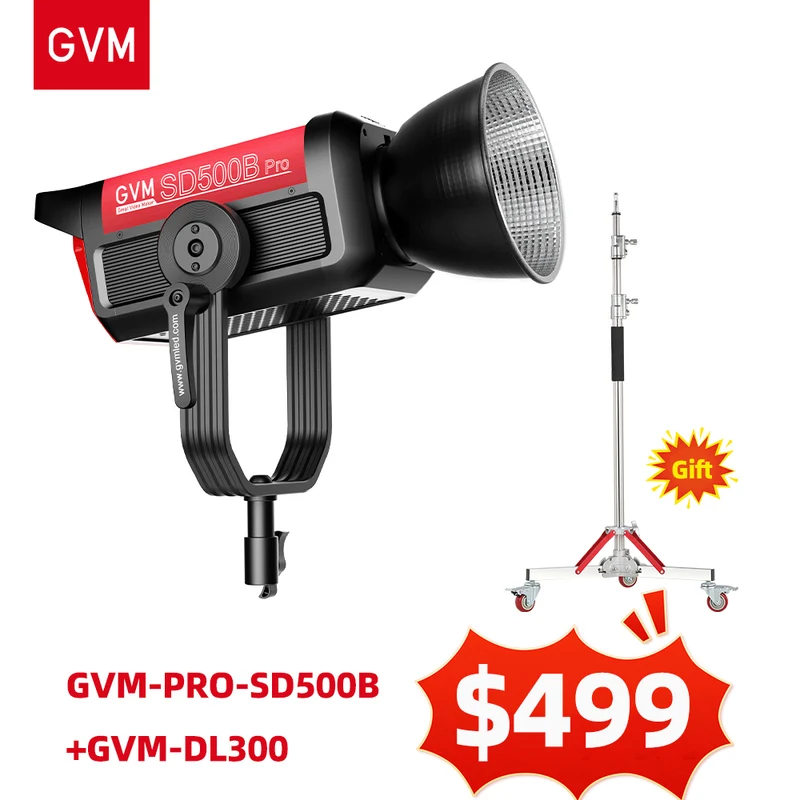 GVM PRO-SD500B 500W Bi-Color Monolight (V-mount & Mesh Bluetooth)(Includes 1 Free Stand $129.00)