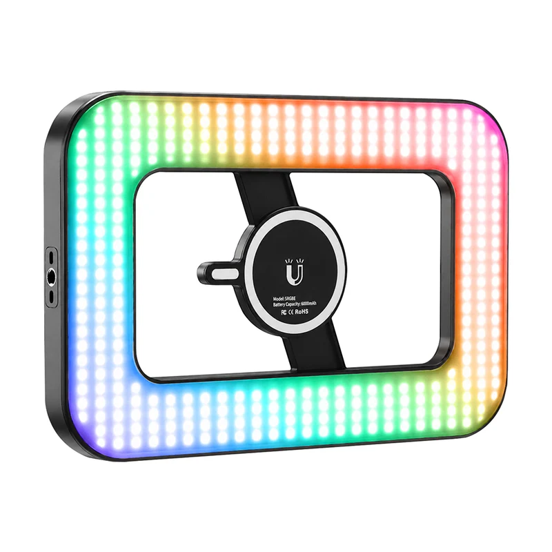 GVM TL-S4RGB-SET1 Portable Full-Color Magnetic LED Ring Light Selfie Stick Tripod
