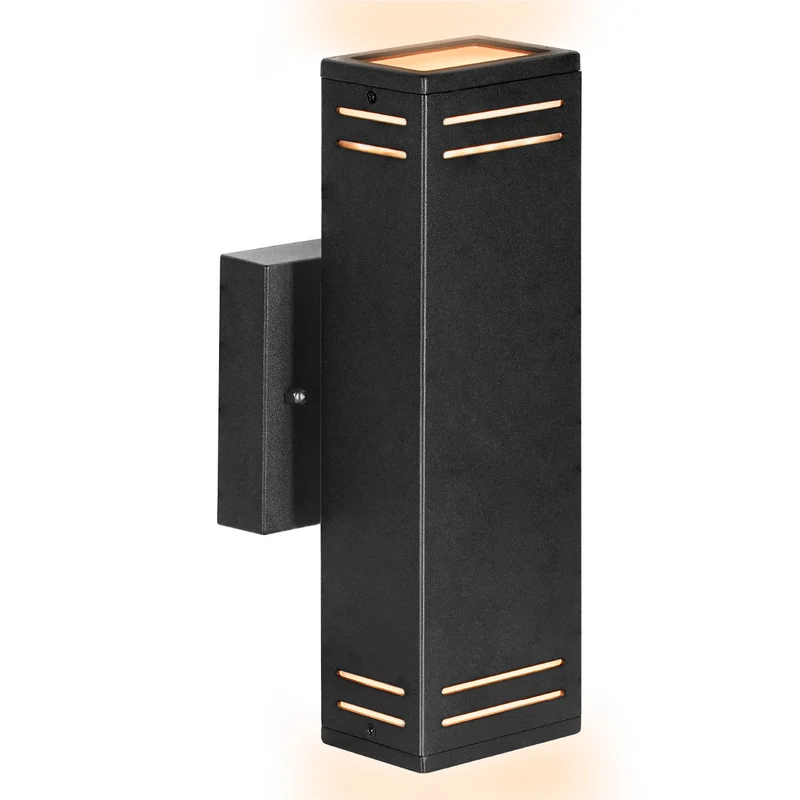 SYLVANIA Wall Mount LED Light Sconce 29.5W, 5 CCT (2700/3000/3500/4000/5000K), 80 CRI, 1000 Lms, Black with Sensor - 2 PK