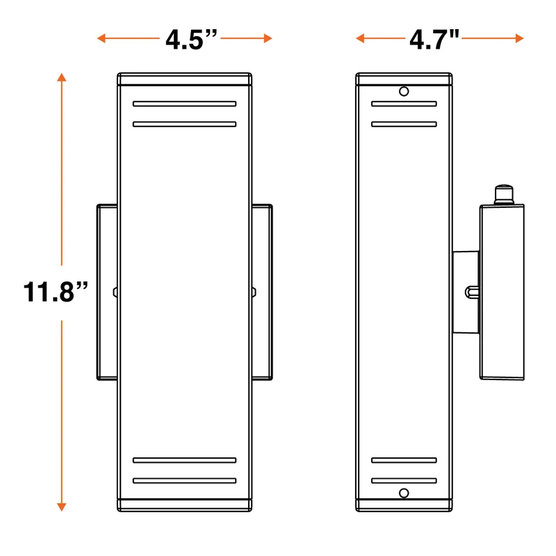SYLVANIA Wall Mount LED Light Sconce 29.5W, 5 CCT (2700/3000/3500/4000/5000K), 80 CRI, 1000 Lms, Black with Sensor - 2 PK