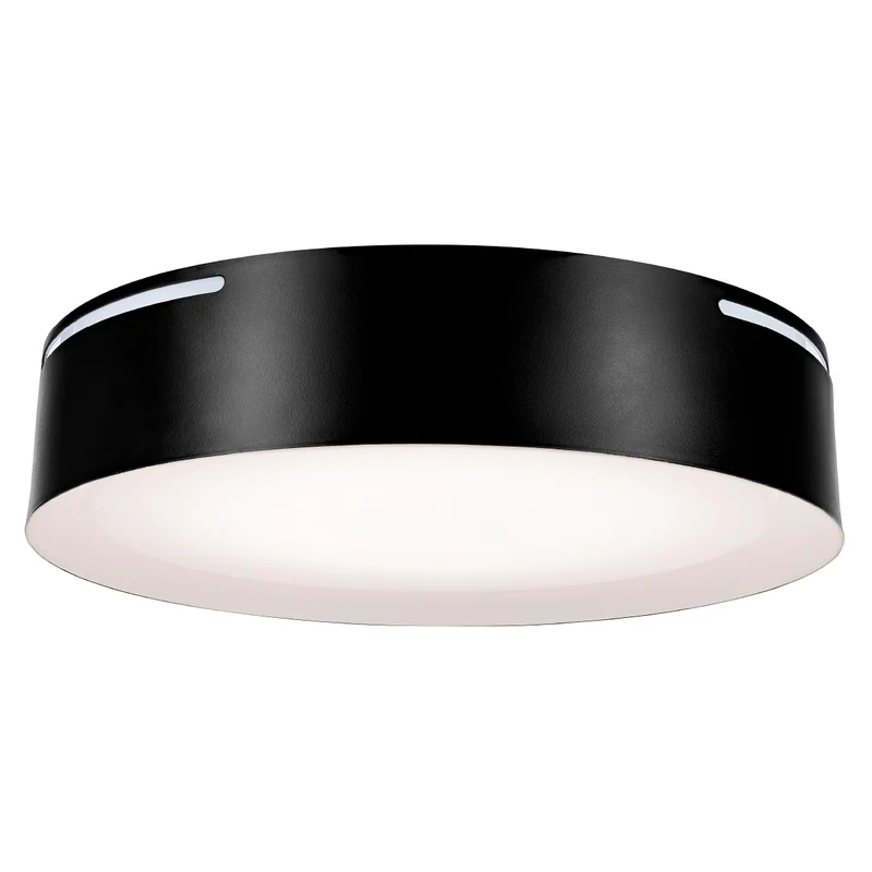 SYLVANIA 13" Flushmount Ceiling Light Luminaire, 42.5W, 5 CCT 2700/3000/3500/4000/5000K, Dimmable, 1400 lms, Black / White
