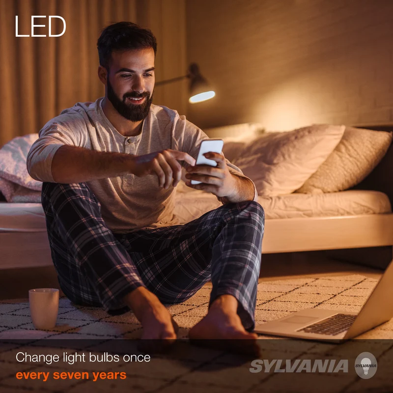 SYLVANIA A19 LED Light Bulb, 40W = 6W, Medium Base, Frosted Finish, 450 Lumens, Soft White - 2 PK