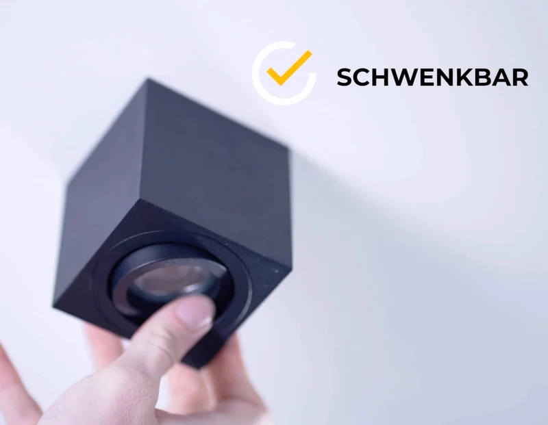 LED Aufbaustrahler Dimmbar - Schwarz Eckig 5W GU10 230V - Glabo