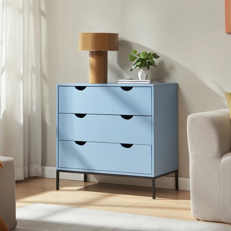 Kommode Colwyn 78x80x40 cm Blau [en.casa]