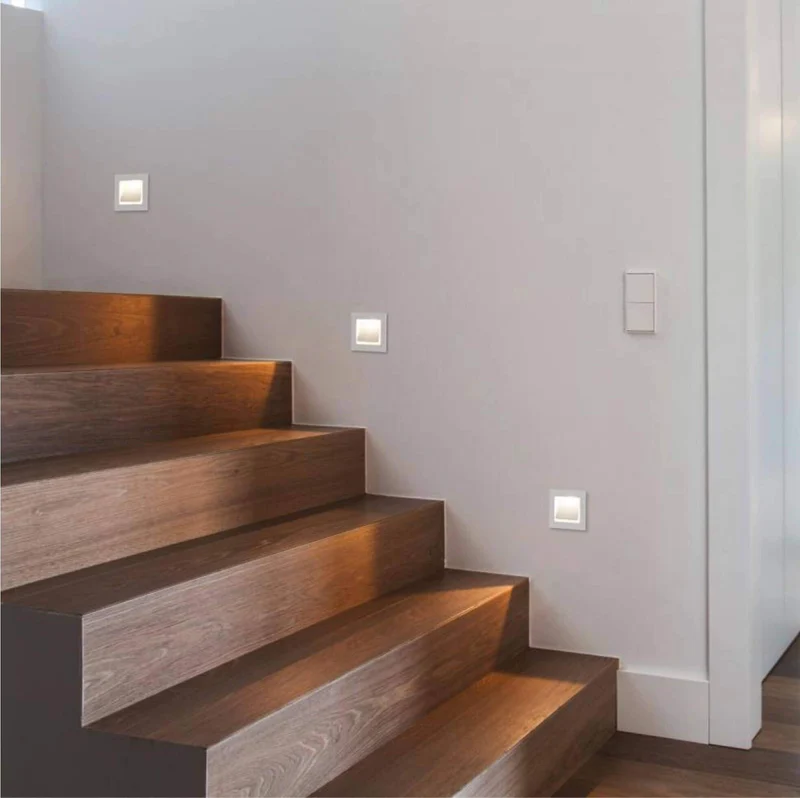 Treppenbeleuchtung - LED Wandeinbauleuchte Slide in Weiss - 230V 1,5W