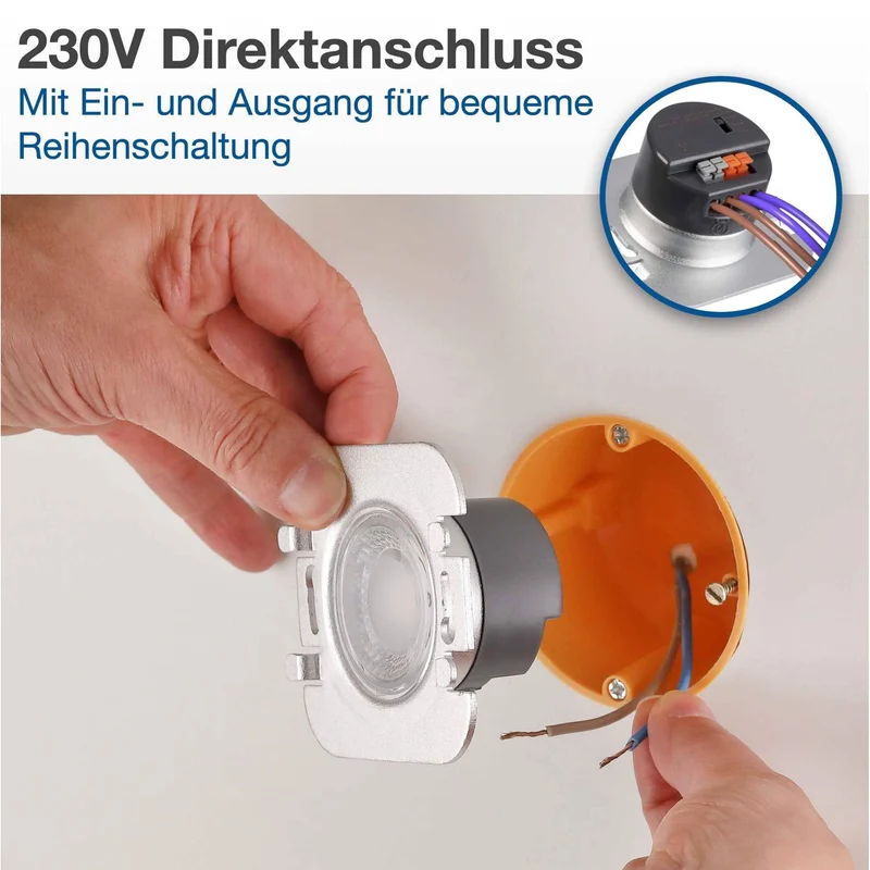 Treppenbeleuchtung - LED Wandeinbauleuchte Down in Weiß rund - 230V 1,5W