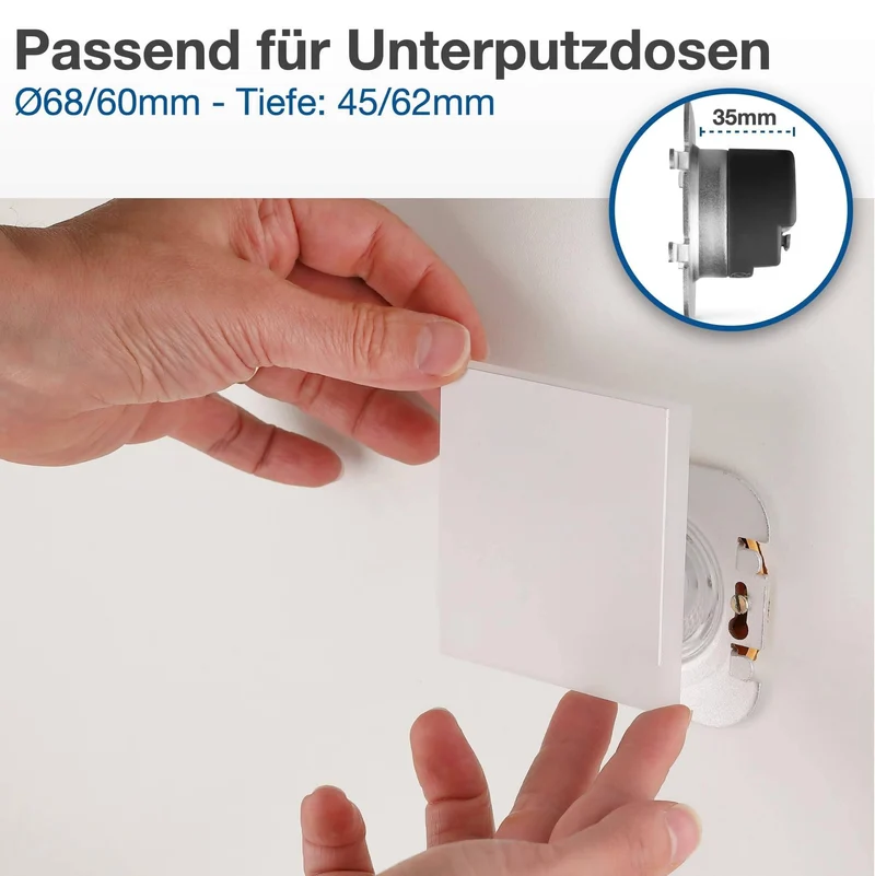 Treppenbeleuchtung - LED Wandeinbauleuchte Down in Schwarz - 230V 1,5W