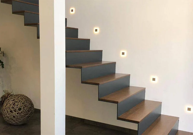 Treppenbeleuchtung - LED Wandeinbauleuchte Down in Schwarz - 230V 1,5W