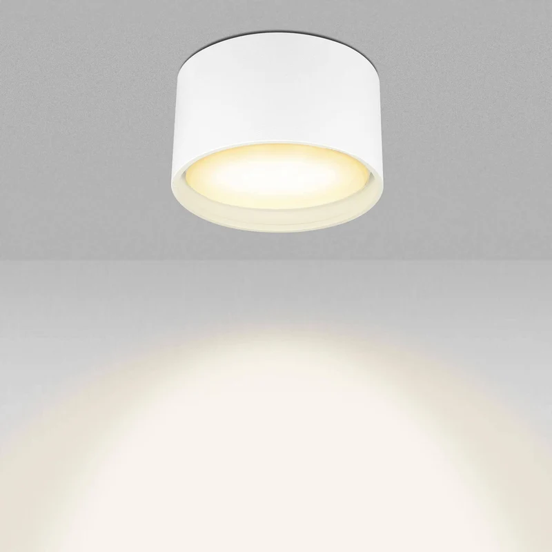 Flache Aufbauleuchte in Weiß rund inkl. LED GX53 6W Dimmbar - Mira