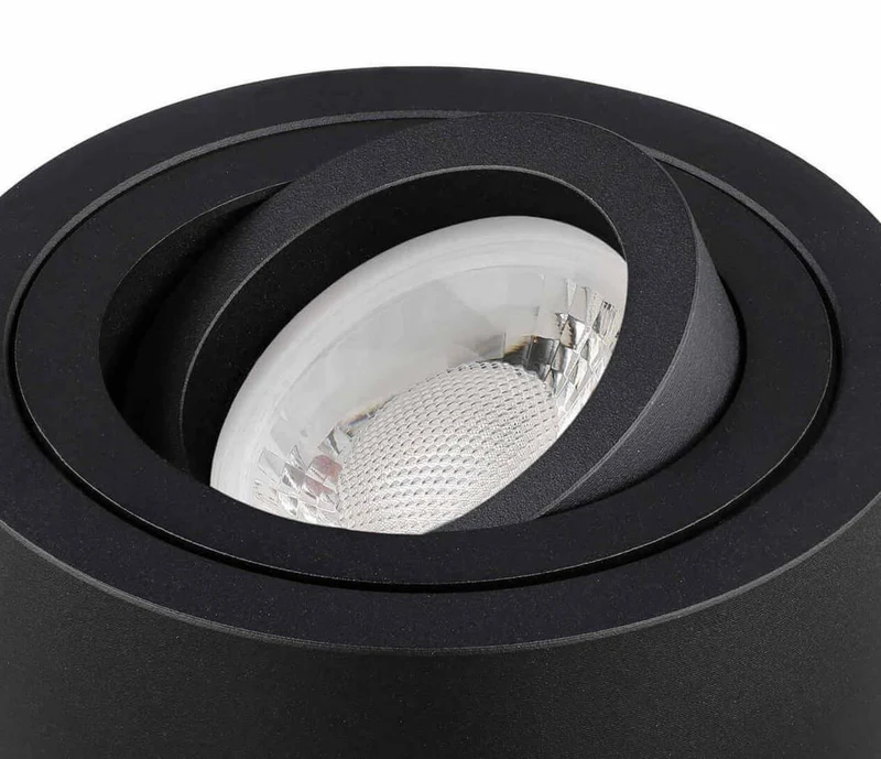 LED Aufbaustrahler Flach in Schwarz Rund 230V 5W Dimmbar - Tablo