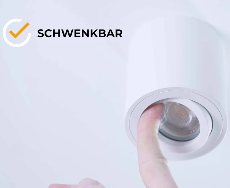 LED Aufbaustrahler Dimmbar - Weiß Rund 5W GU10 230V - Glabo
