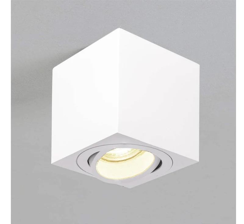 LED Aufbaustrahler Dimmbar - Weiß Eckig 5W GU10 230V - Glabo