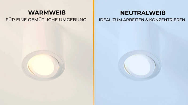LED Aufbaustrahler Dimmbar - Weiß Eckig 5W GU10 230V - Glabo