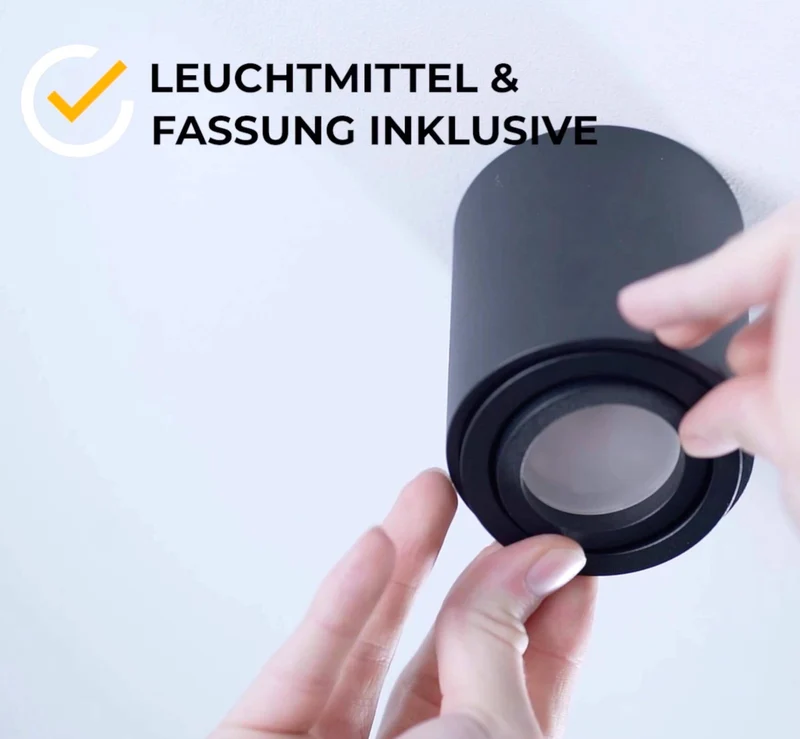 LED Aufbaustrahler Dimmbar - Schwarz Rund 5W GU10 230V - Glabo
