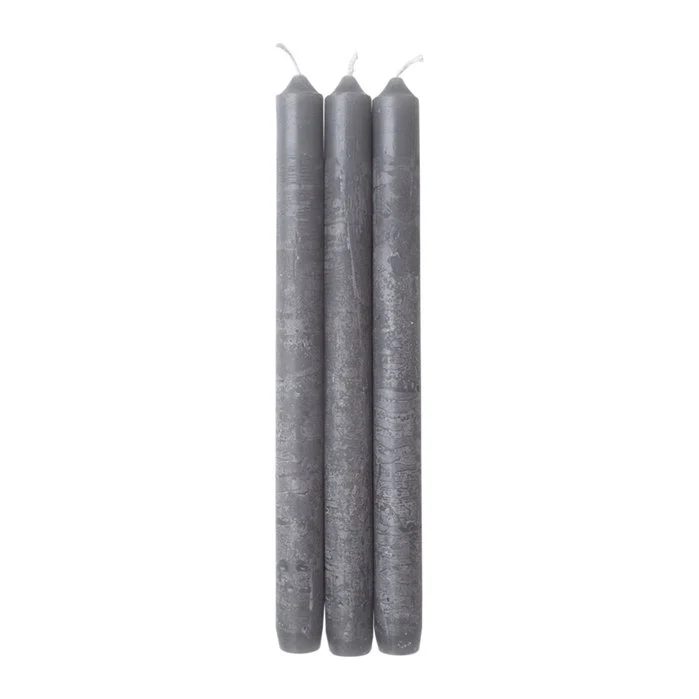 Leeff Dinner Candles Dora Grey, set of 3