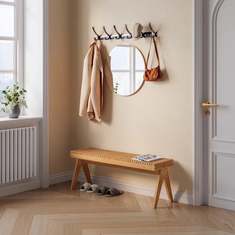 Sitzbank Lasdarvoo 120x35x45 cm Bambus Natur [en.casa]