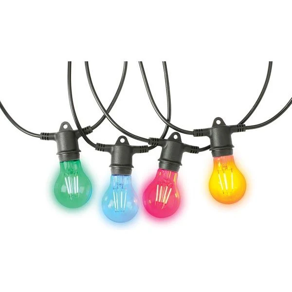 Outdoor Lichterkette | Chroma-Lampen | für 12 LEDs - Rot, Blau, Orange, Grün