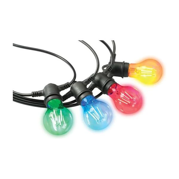 Outdoor Lichterkette | Chroma-Lampen | für 12 LEDs - Rot, Blau, Orange, Grün