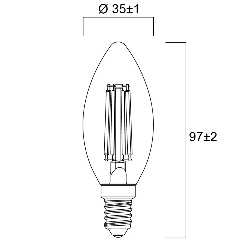 LED Kerze E14 | Warmweiß | Filament Design | 25-40W Ersatz
