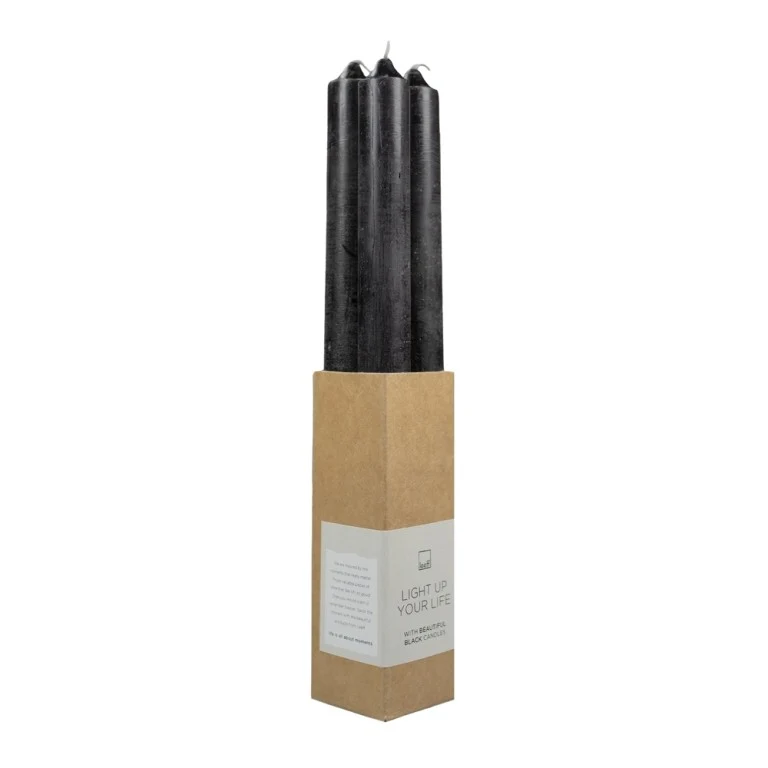 Leeff Dinner Candles Dewi Black, set of 4