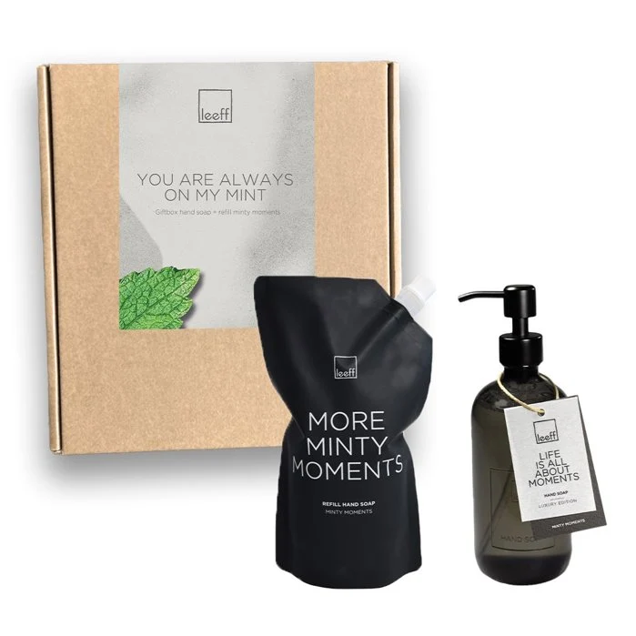 Leeff Giftbox Hand Soap + Refill Minty Moments - You are always on my mint