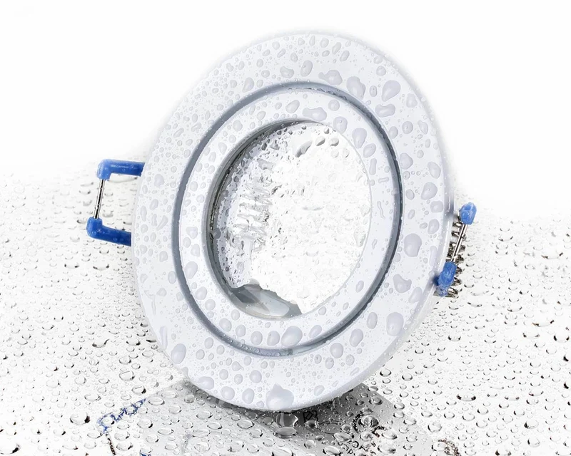 LED Einbaustrahler Flach IP44 - Weiß Rund 5W LED Dimmbar - Agua