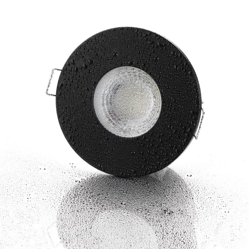 LED Einbaustrahler IP65 - Schwarz Rund 5W GU10 - Fora