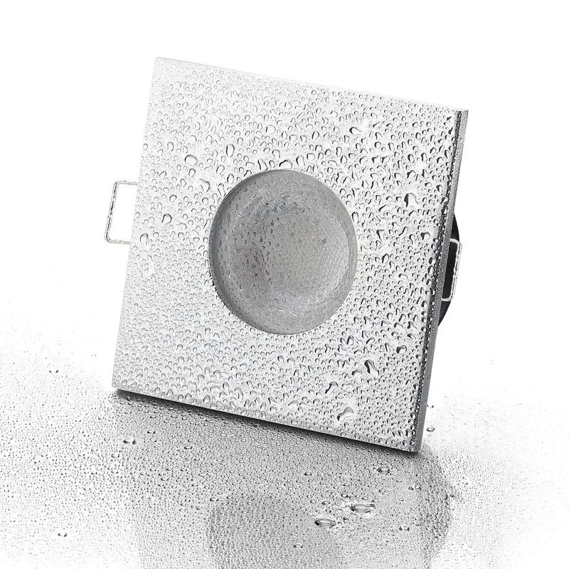 LED Einbaustrahler IP65 - Chrom Eckig 5W GU10 - Fora