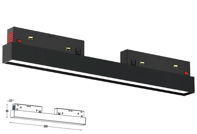 LED Magnetschiene Linienleuchte 20W, 2700K, weiß oder schwarz