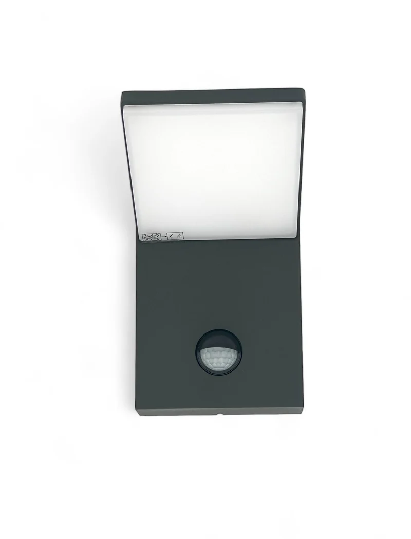 LED Wandleuchte 9,5W 600lm mit PIR-Bewegungssensor, anthrazit