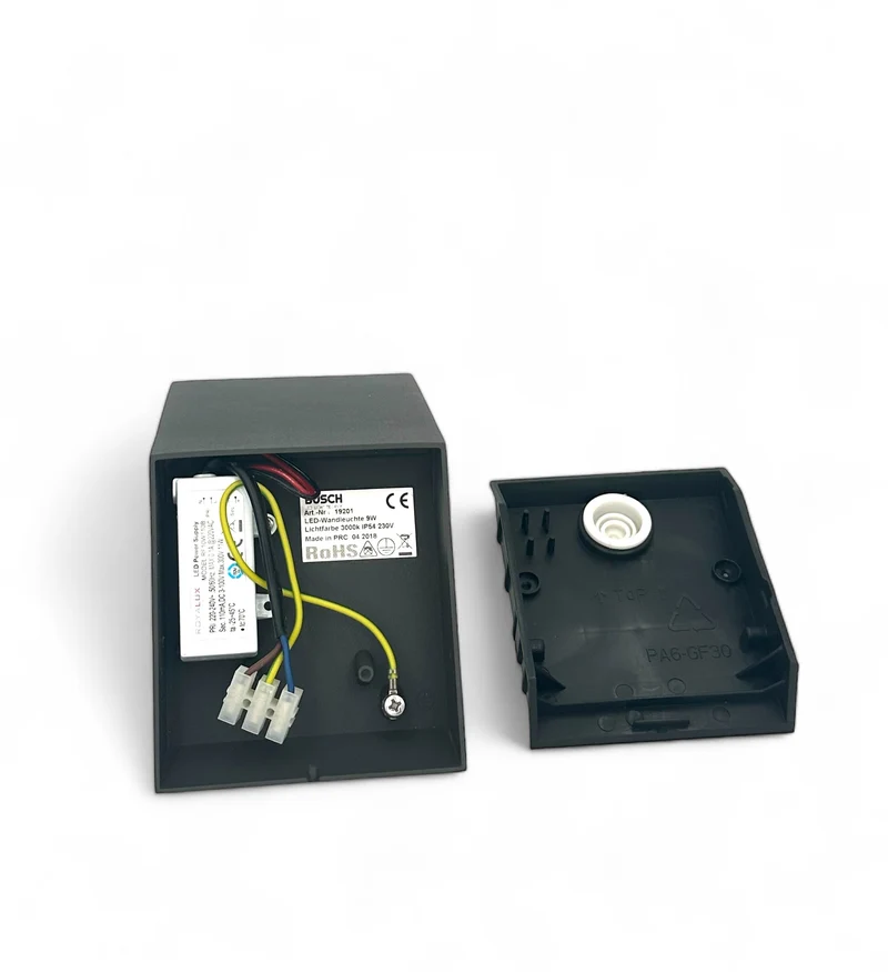 LED Wandleuchte 9,5W 600lm mit PIR-Bewegungssensor, anthrazit