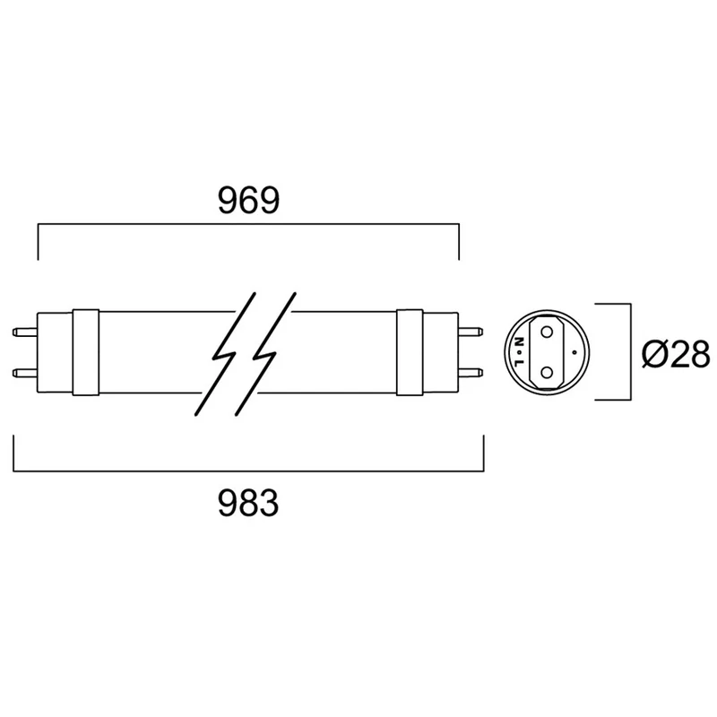 LED Röhre T8 | 970 mm | Ersatz für 36W - 1 Meter | für KVG & AC | Neutralweiß 4000K
