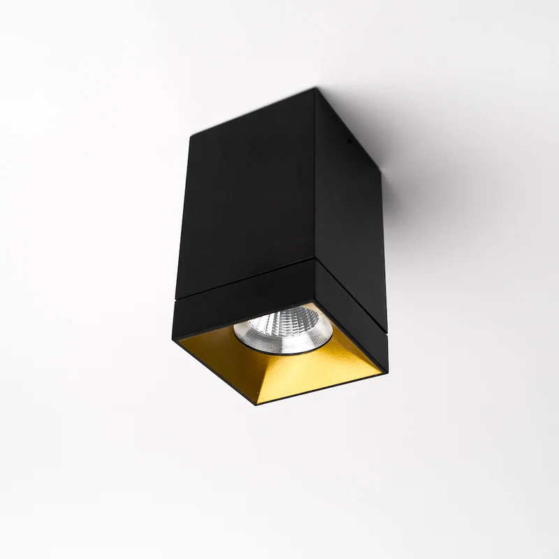 LED Deckenaufbauleuchte "Palermo", 8.9W, Schwarz/Gold