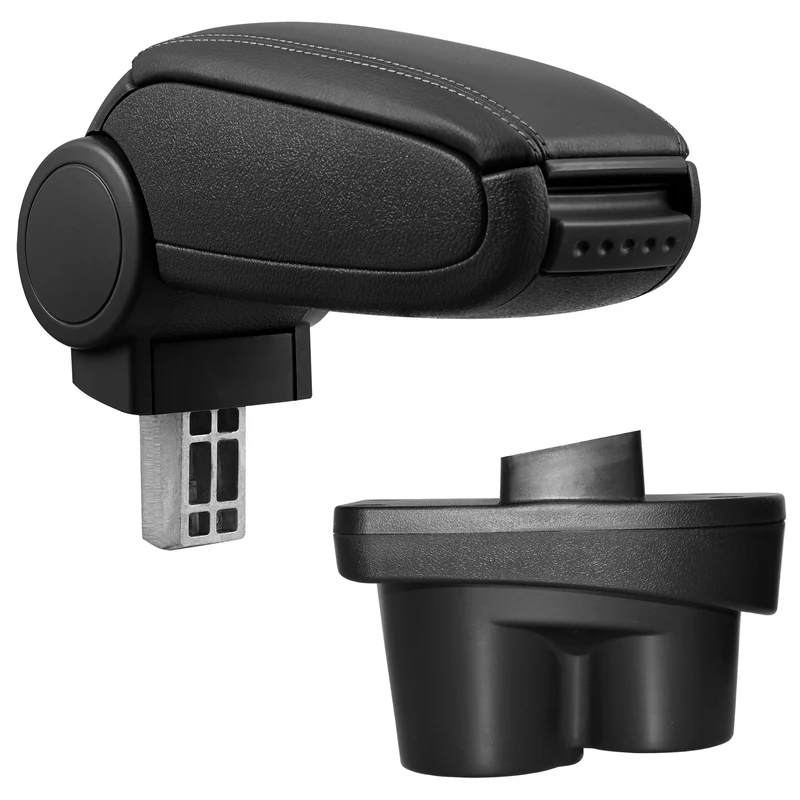 Mittelarmlehne Passgenau für Opel Corsa E ab Bj. 2014 - Armauflage mit Staufach - gepolstert - schwarz - grau [pro.tec]