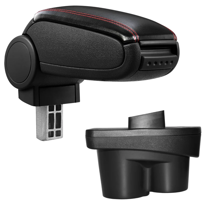 Mittelarmlehne Passgenau für Opel Corsa E ab Bj. 2014 - Armauflage mit Staufach - gepolstert - schwarz - grau [pro.tec]