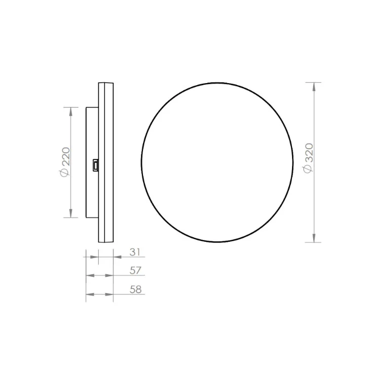 LED Deckenaufbauleuchte "Winston R32", 24W, Weiß