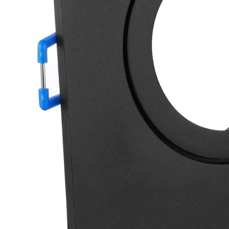 LED Einbaustrahler IP44 - Schwarz Eckig 5W GU10 LED - Agua
