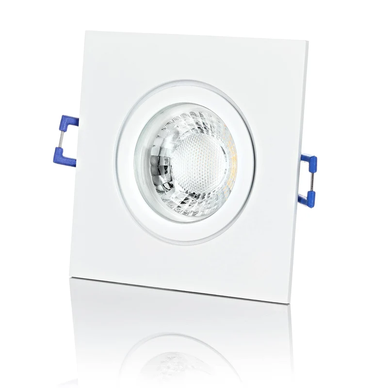 LED Einbaustrahler IP44 - Weiß Eckig 5W GU10 LED - Agua