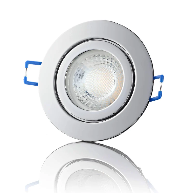 LED Einbaustrahler IP44 - Chrom Rund 5W GU10 LED - Agua