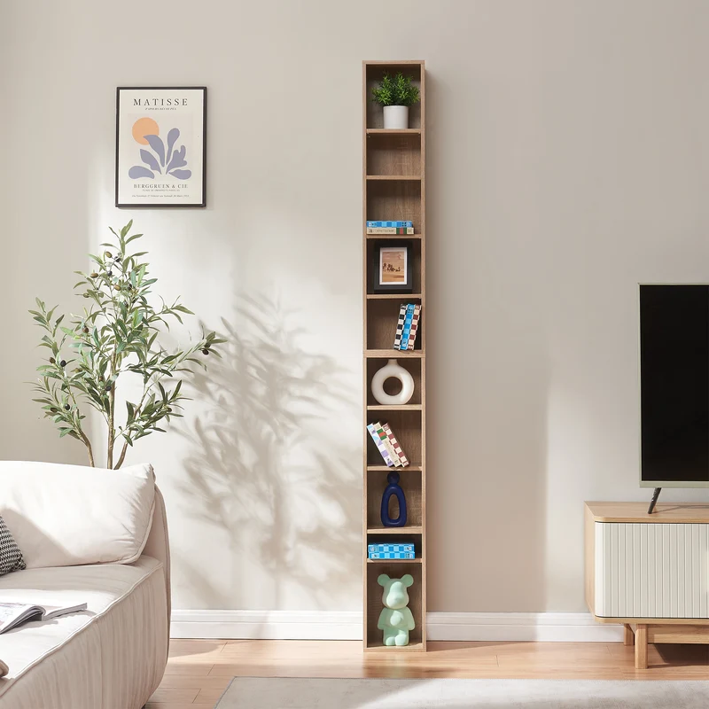 CD Regal Tynset 187x20x17 cm mit 10 Fächern [en.casa]