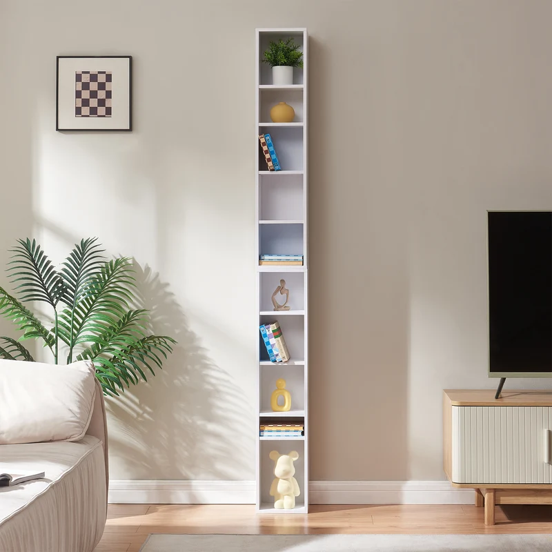 CD Regal Tynset 187x20x17 cm mit 10 Fächern [en.casa]