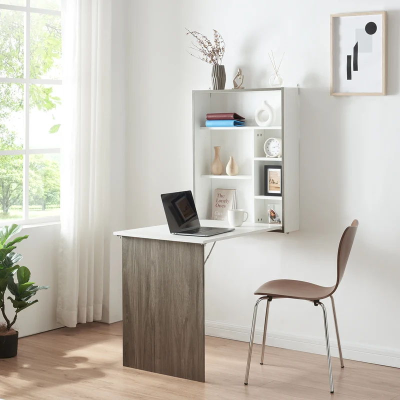 Wandklapptisch Greve Weiß / Holzoptik [en.casa]