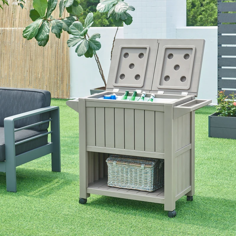 Outdoor Kühlwagen Arsita 102x47x87 cm Beige [casa.pro]