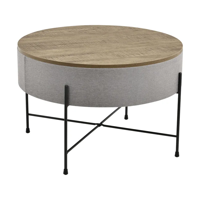 Couchtisch Tauranga Rund Wallnussoptik/Grau en.casa