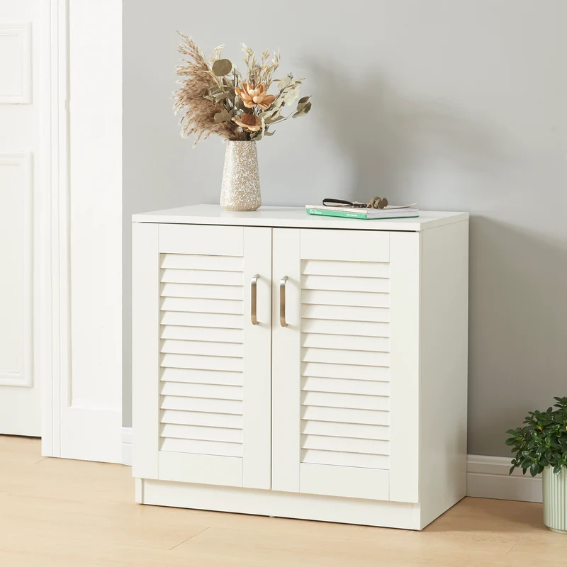 Schuhschrank Løten 63x36x62 cm Weiß [en.casa]