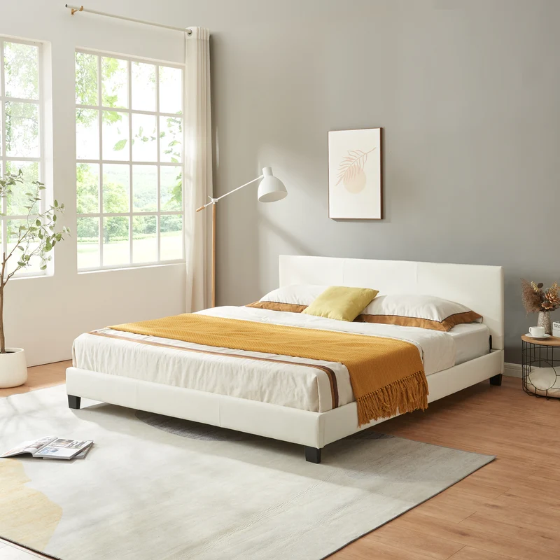 Kunstlederbett Albacete 160x200cm Weiß Corium