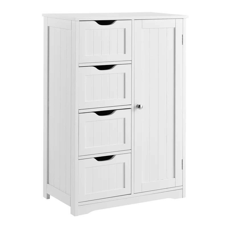 Badezimmerschrank Locust 81x55x30 cm Weiß en.casa